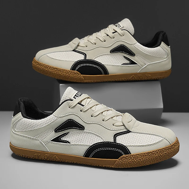 

2026 New High Quality Lace-up Men Jogging Shoes Flat Outdoor Walking Luxury Skateboard Man Casual Sneakers Mesh Breathable Retro