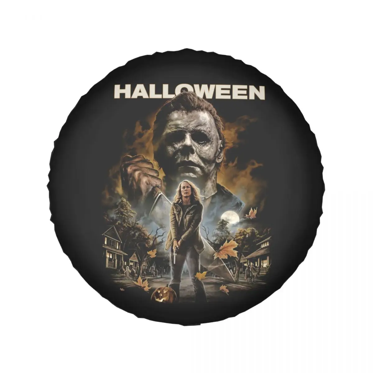 Michael Myers Spare Tire Cover for Mitsubishi Pajero Halloween Horror Movie Waterproof Car Wheel Covers 14