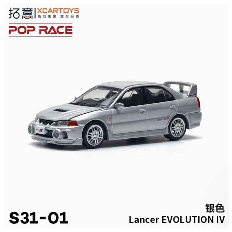 

XCARTOYS POPRACE масштаб 1/64 IV EVO 4 Lancer S31-01, серебряный сплав, имитация модели автомобиля, коллекция, украшение для дисплея, игрушка в подарок