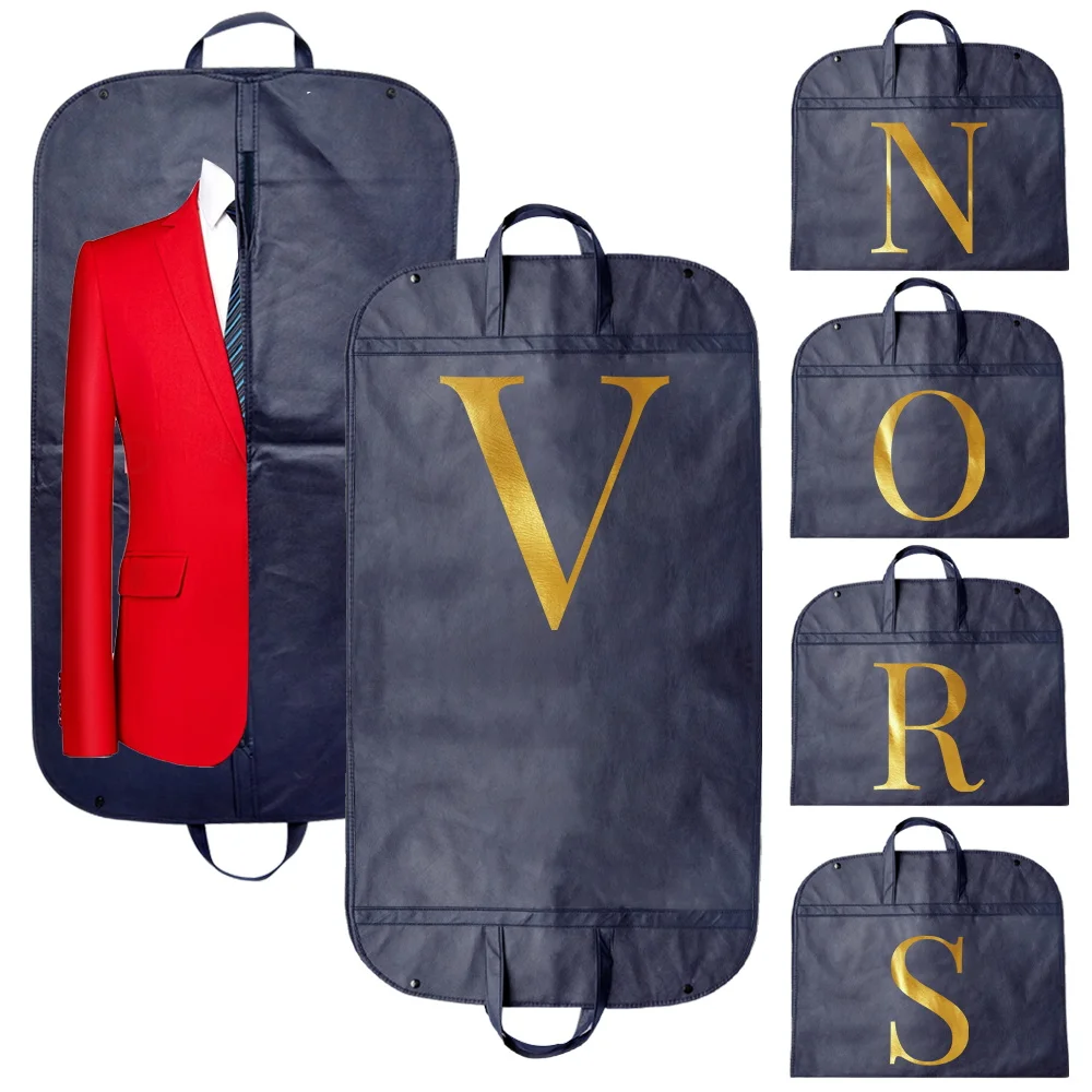 Clothes Cover Dust Mildew Proof Storage Bag Letter Pattern Series Non-woven Fabric for Garment Shirt Coat Suit Jacket Protector