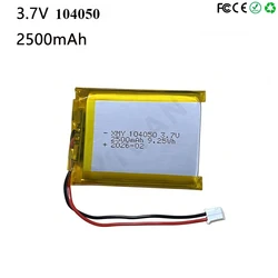 Batería recargable de polímero de litio para cámara, navegador GPS, MP5, auriculares Bluetooth, controlador de juegos PS4, 104050, 3,7 V, 2500mAh