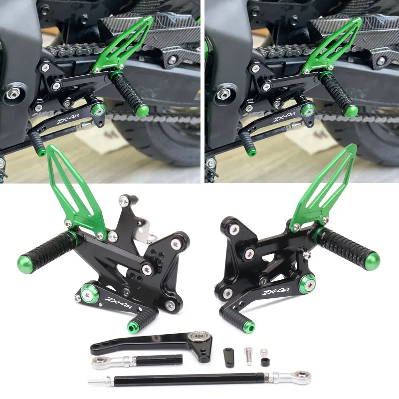 

Motorcycle CNC Adjustable Rear Set Rearsets Footrest Footpeg Foot Rests For NINJA ZX-4R ZX-4RR ZX4R ZX4RR