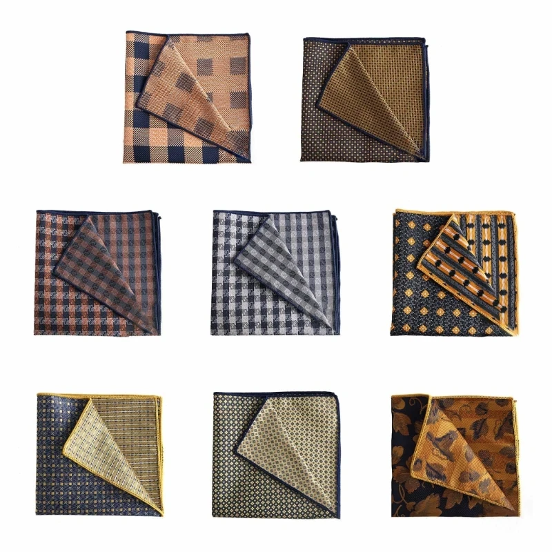 Wedding Pocket Square Tartan Pocket Handkerchief for Grooms Ladies Women Handkerchiefs Wedding Hankies K3KF