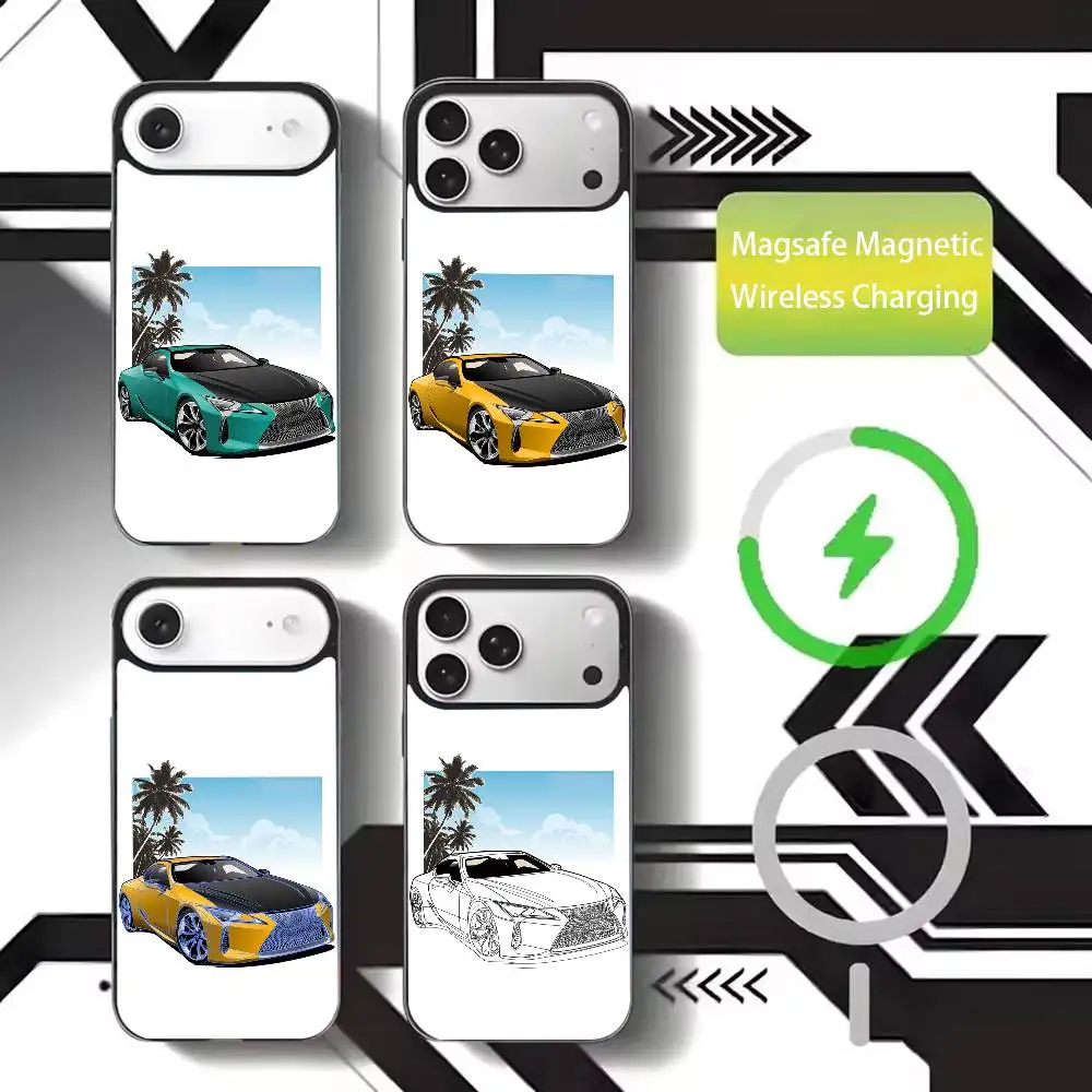 

JDM CAR LC-500 Phone Case For iPhone17,16,15,14,13,12,11 Plus,Pro Max Magnetic For Magsafe Wireless Charging