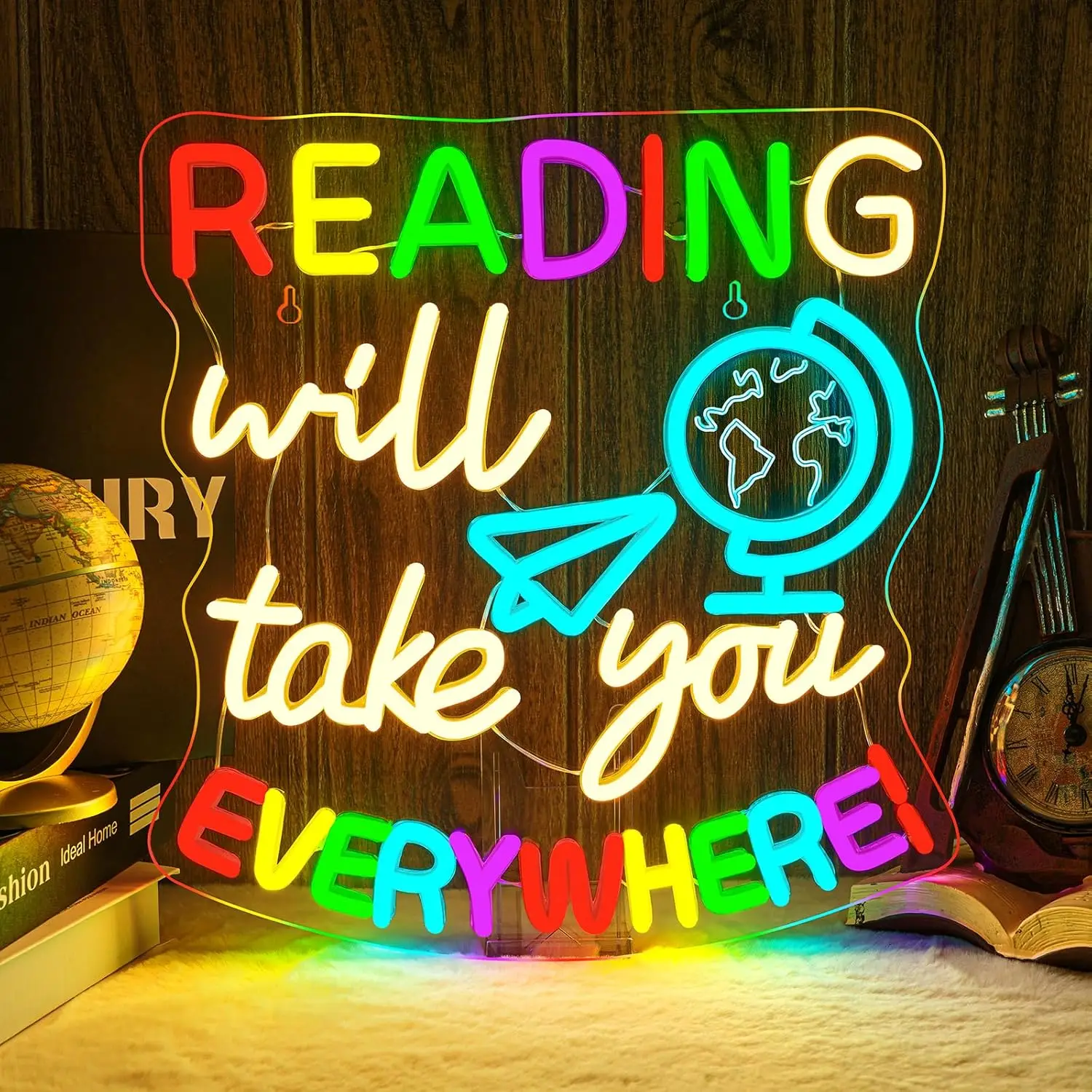 

Reading Will Take You Everywhere Neon Sign USB Powered LED Light for Classroom Study Room Library Party Bedroom Decoration Gift