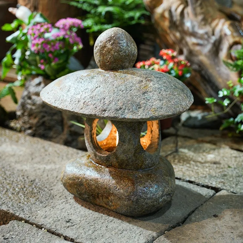 Chinese antique garden light outdoor solar stone lantern villa garden lawndscaping decoration ornament