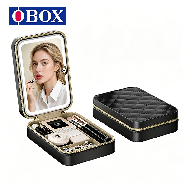 Makeup Bag with Mirror, Tote Bag Inner Pouch, 2026 New Style, High-end Daily Commute Cosmetic Storage Case, Portable Small Makeu