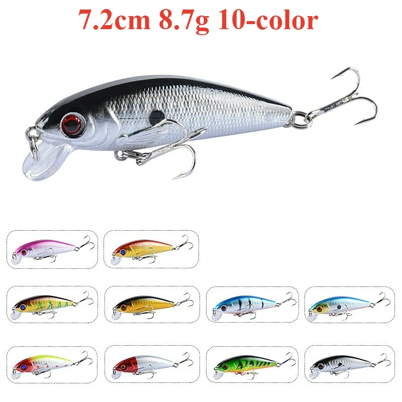 

7.2cm 8.7g Lure Minnow 10-color Floating Bionic Plastic Artificial Bait Fishing Accessories