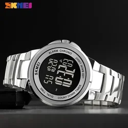 SKMEI-Montre-bracelet numérique de sport pour homme, 2 chronomètres, LED, étanche, mode, 1712