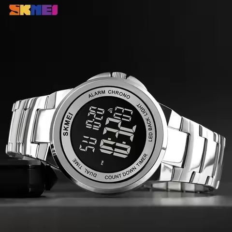 SKMEI 1712 2 Time Stopwatch Fashion LED Waterproof Watches relogio masculino Men Sport Watch Mens Digital Wristwatches