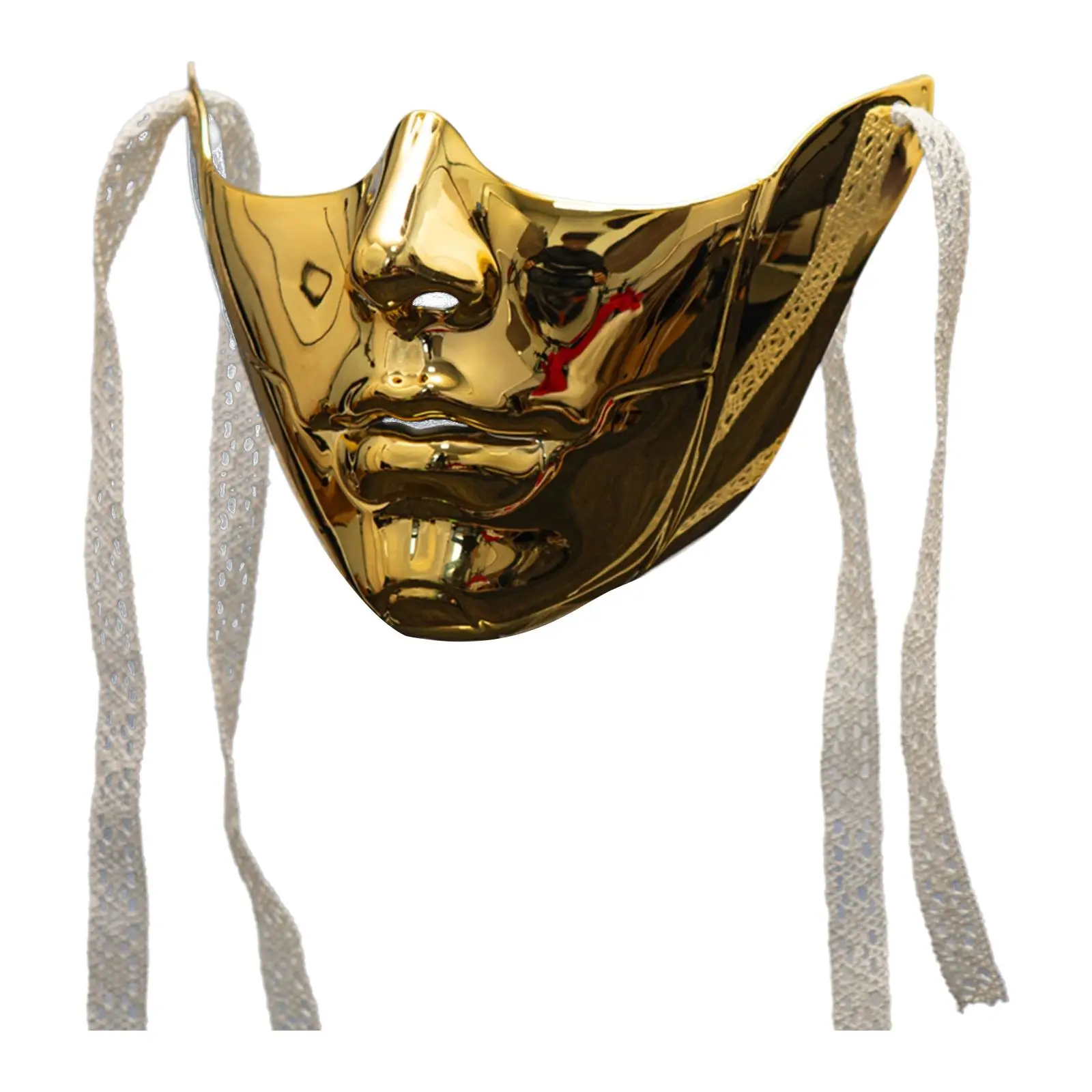 Mysterious Plastic Half Face Mask Adult Women Men Self-Tied Strap Mask Halloween Carnival Masquerade Cosplay Photography Props