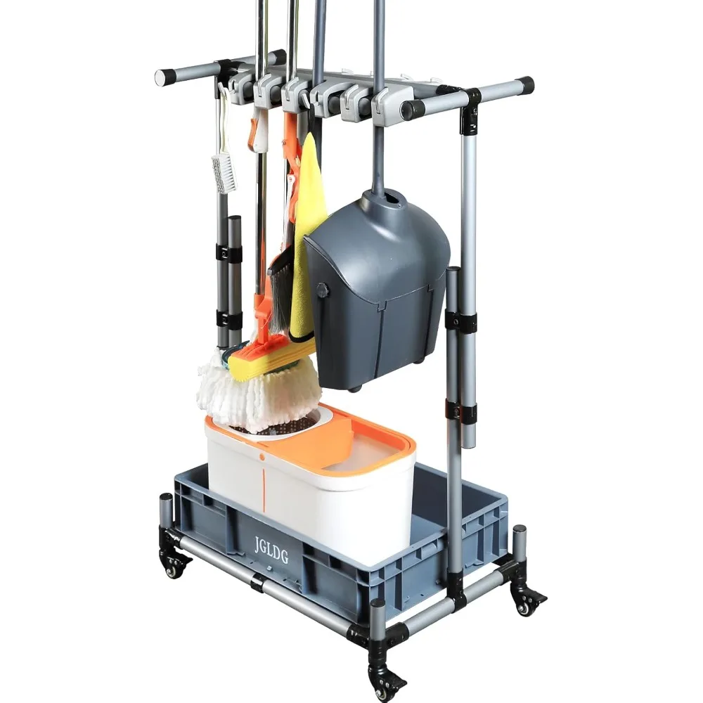 

Портативная стойка для хранения чистящих средств для швабр и метлов