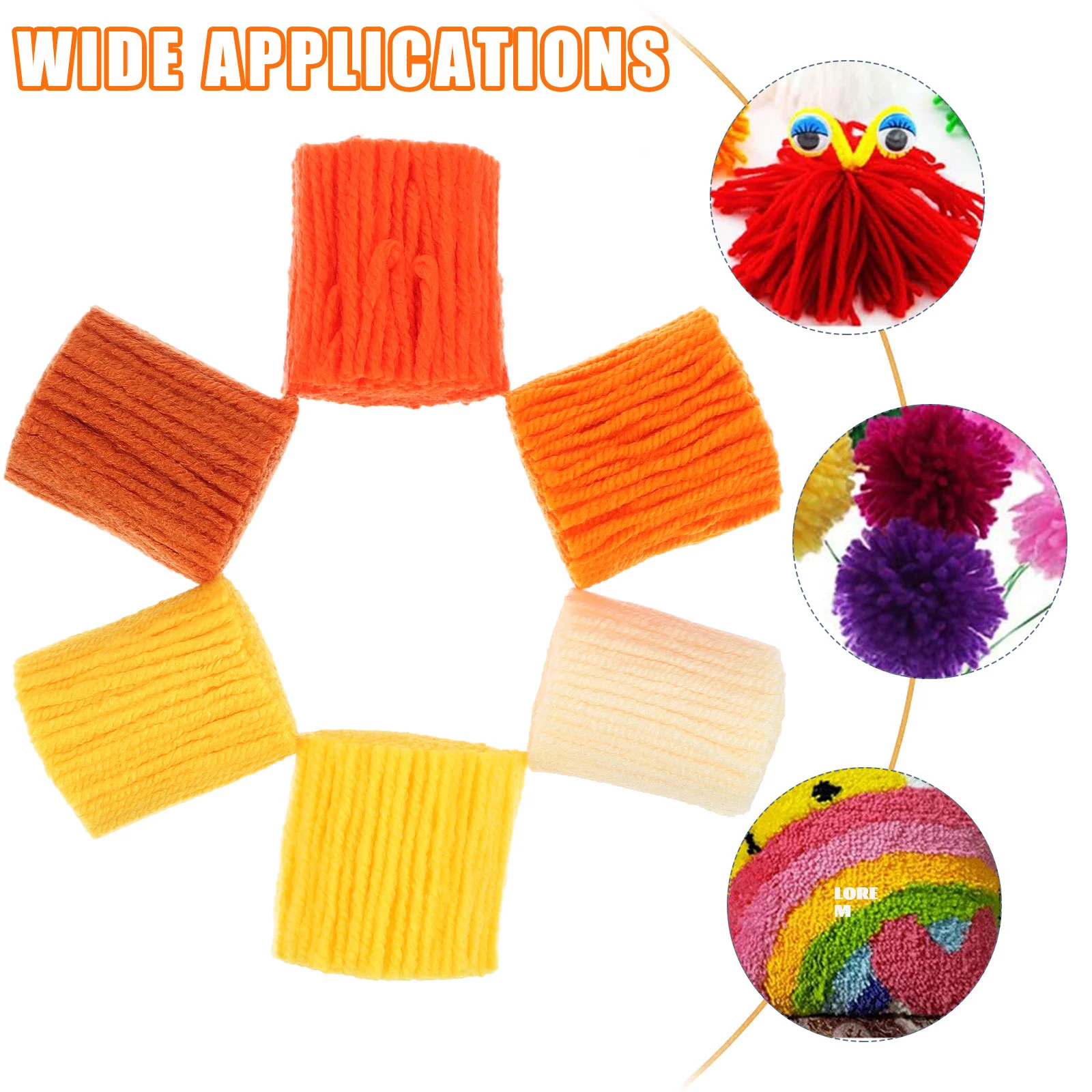

12Pcs Craft Making Yarn Acrylic Fiber Pre-Cut for DIY Rugs Blankets Pillows Latch Hook Tufting Home Craft Decoration