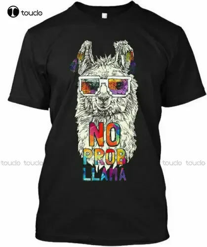 New No Probllama Problem Llama Alpaca Lov - Prob Tee T-Shirt Xs-5Xl Hawaiian Shirt For Women Unisex Fashion Funny Tshirt