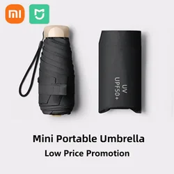 Xiaomi-ミニUV保護傘,超軽量,5つ折り,日よけ,雨,日焼け止め,ポータブル,軽量