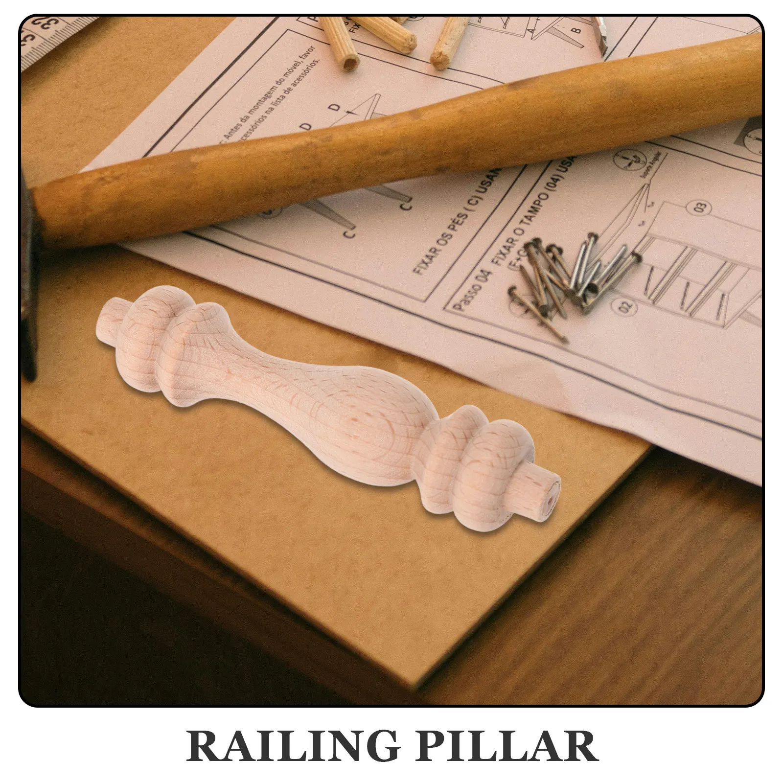 10Pcs Exquisite Handcrafted Wood Balusters 84Mm Natural Solid Wood Spindles for Furniture Repair Staircase Balustrade Decorative