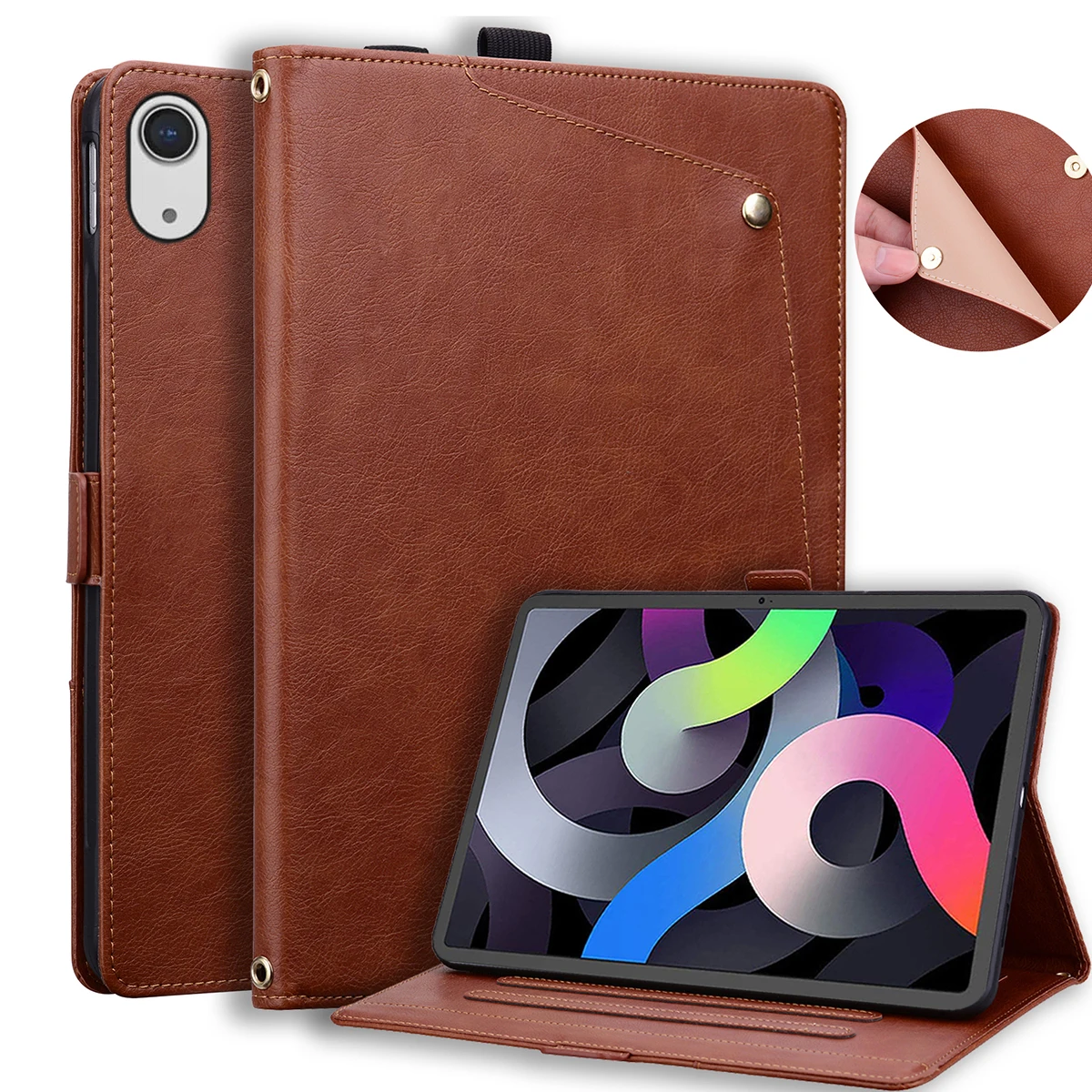 For iPad Case Air Pro Mini 2025 A16 2026 3 4 5 6 7 8 9 10th 11th Gen Cases Stand 10.9 10.2 11 12.9 13 Card Storage Leather Cover