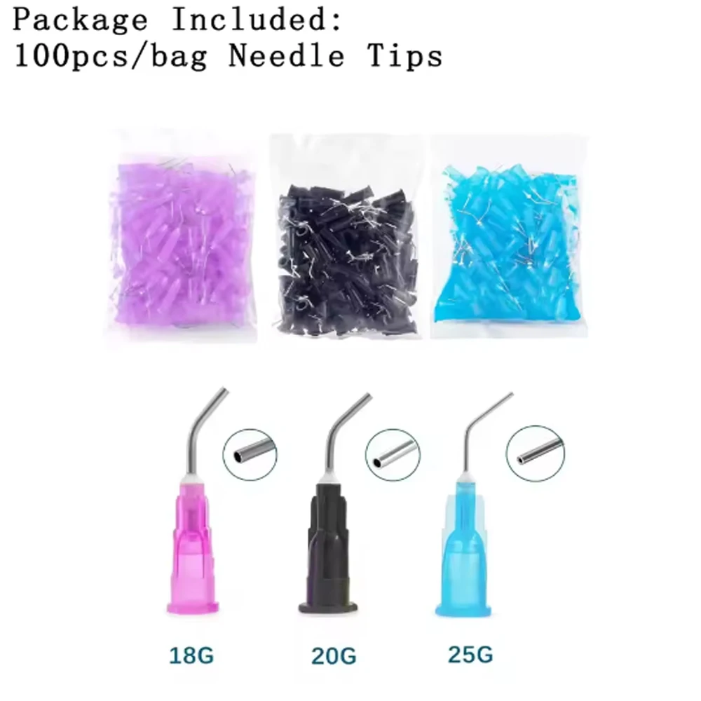 

100 шт. изогнутые наконечники игл для орошения для отбеливания зубов