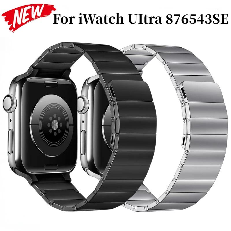

Metal Link Bracelet For Apple Watch 49mm 45mm 44mm 42mm 41mm 40mm Stainless Steel Magnetic Loop Belt iWatch UItar 8 7 6 5 4 3 SE