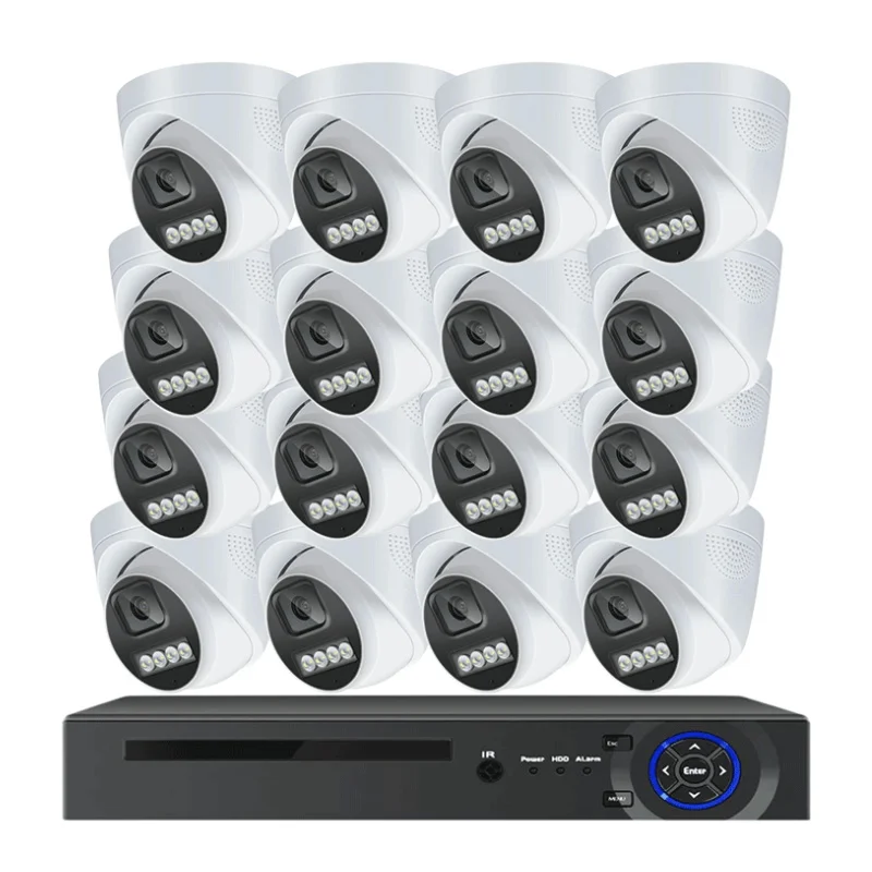 8mp 4MP 16Ch Indoor Dome POE IP Camera System H.265+ POE IP Nvr Kit Home 16Ch 48V POE IP Security CCTV Camera System