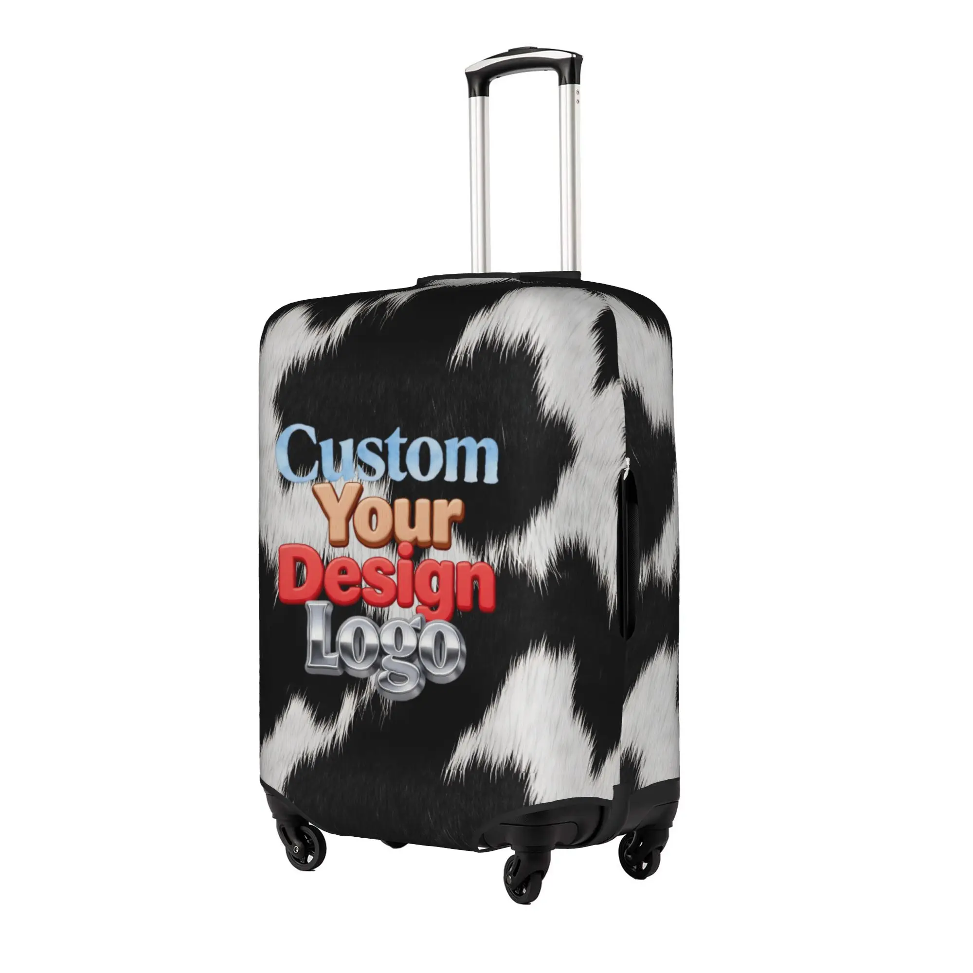 Custom Your Design Farmhouse Cowhide Pattern Luggage Cover Elastic  Travel Suitcase Protective Covers Fits 18-32 Inch