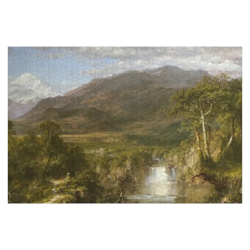 Ledic Edwin Church-Puzzle en bois personnalisé pour enfants, jeu de puzzle, le cœur des Andes, 1859