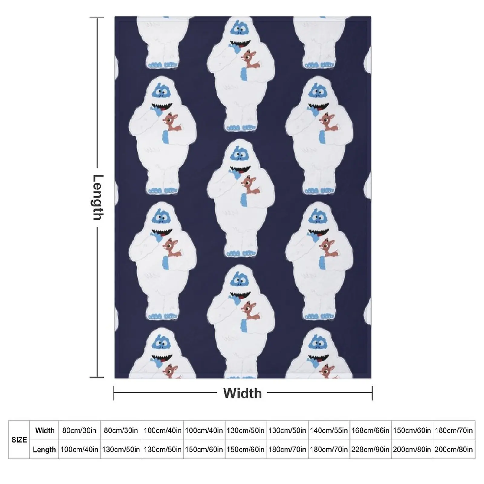Classic Christmas Abominable Snowman with Rudolph ? GraphicLoveShop Throw Blanket Hairys Travel bed plaid Blankets