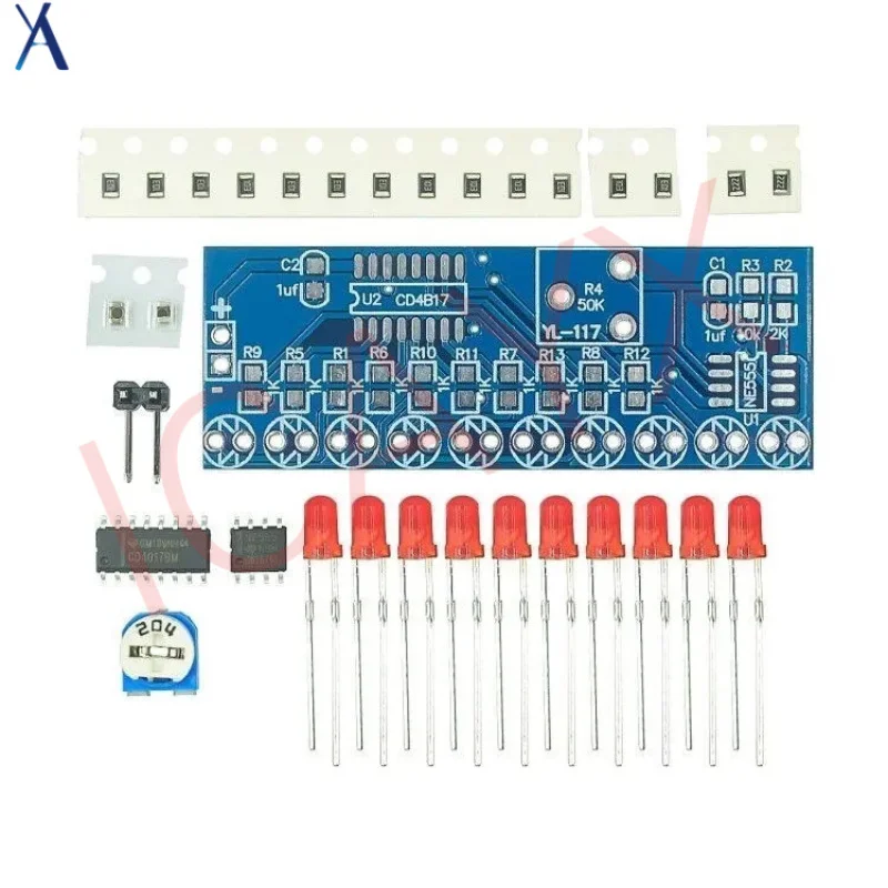 

Smart Electronics Kits NE555+CD4017 Light Water Flowing Light LED Module DIY Kit