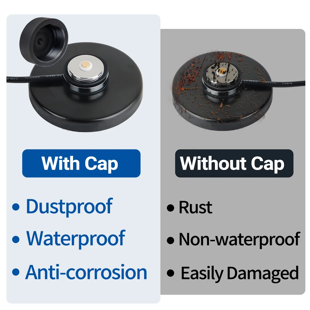 ABBREE NMO Antenna Mount Cap Waterproof with O Ring Seal Dust Weather Rain Cover Protective Interface Black durable plastic