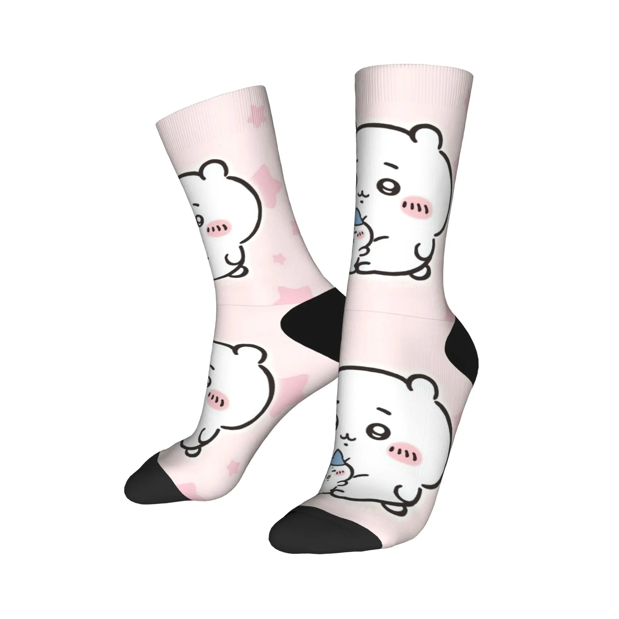 Kaus Kaki Chiikawa Hachiware Anti Selip untuk Pria, Kaus Kaki Skateboard Lembut dan Bernapas, Kaus Kaki Motif Fashion Musim Dingin