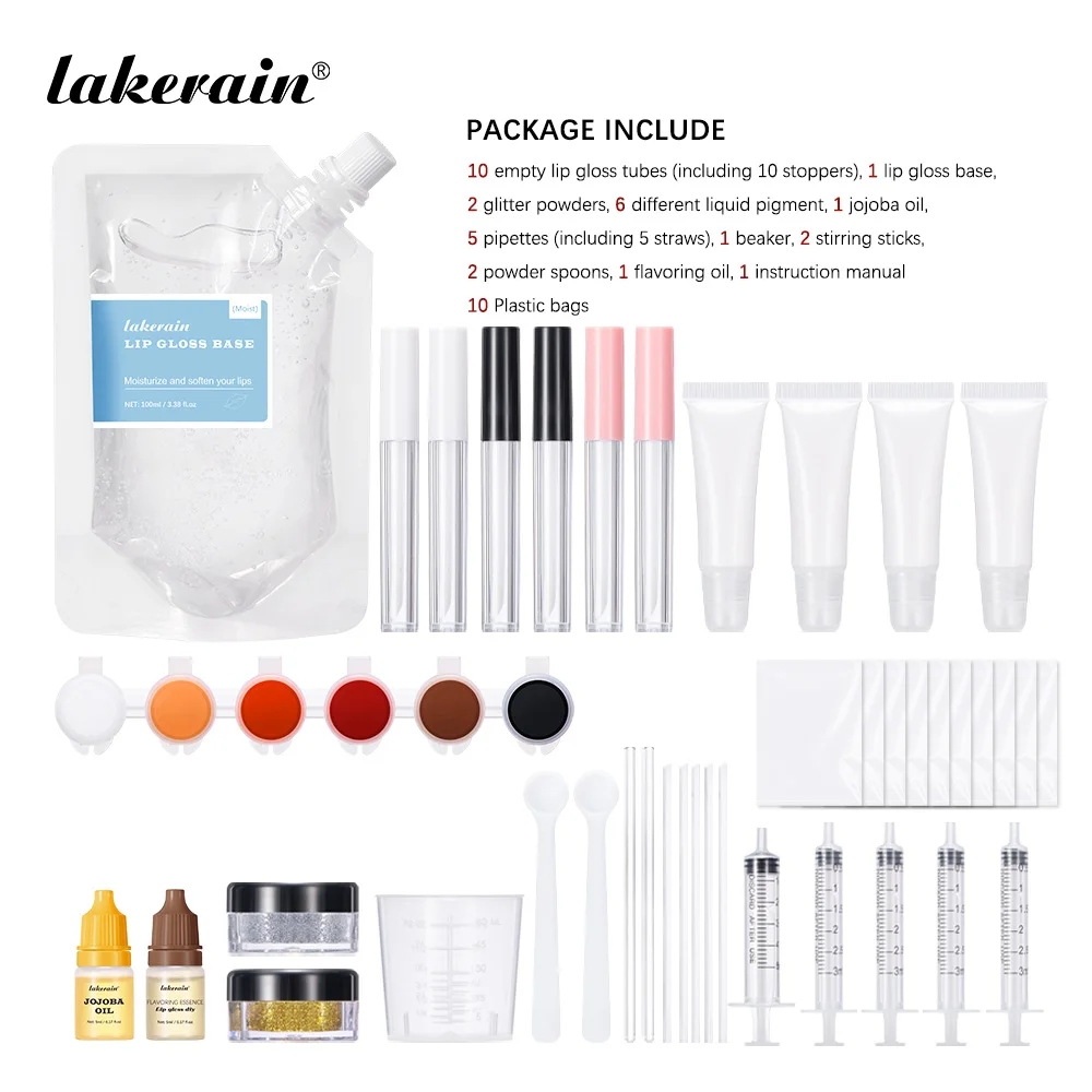 

Diy Lip Gloss Making Kit Moizturizing Long-Lasting Lipgloss Base Handmade Lip Glaze Complete Tools Cosmetics Perfect Gifts
