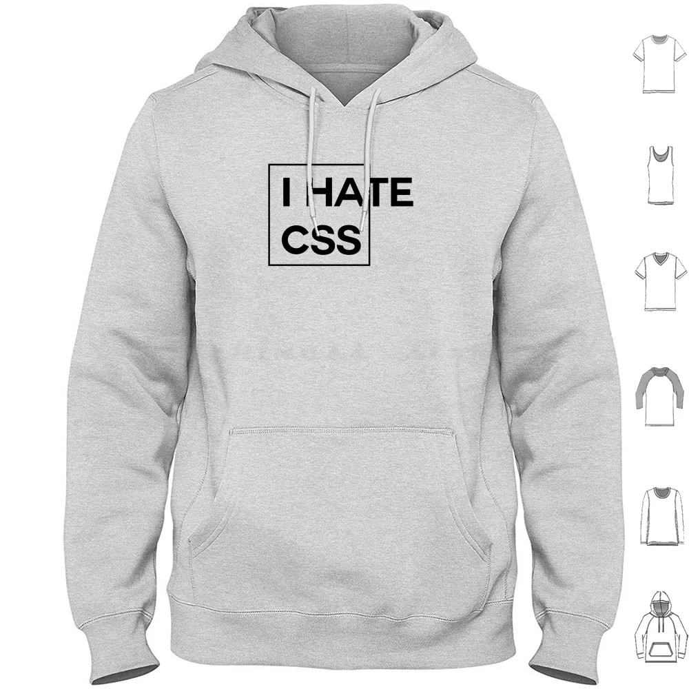 Hate Css Sudadera con capucha oscura Algodón Manga larga Css Html Programador Desarrollador Software Ingeniero Código Devops Computadora