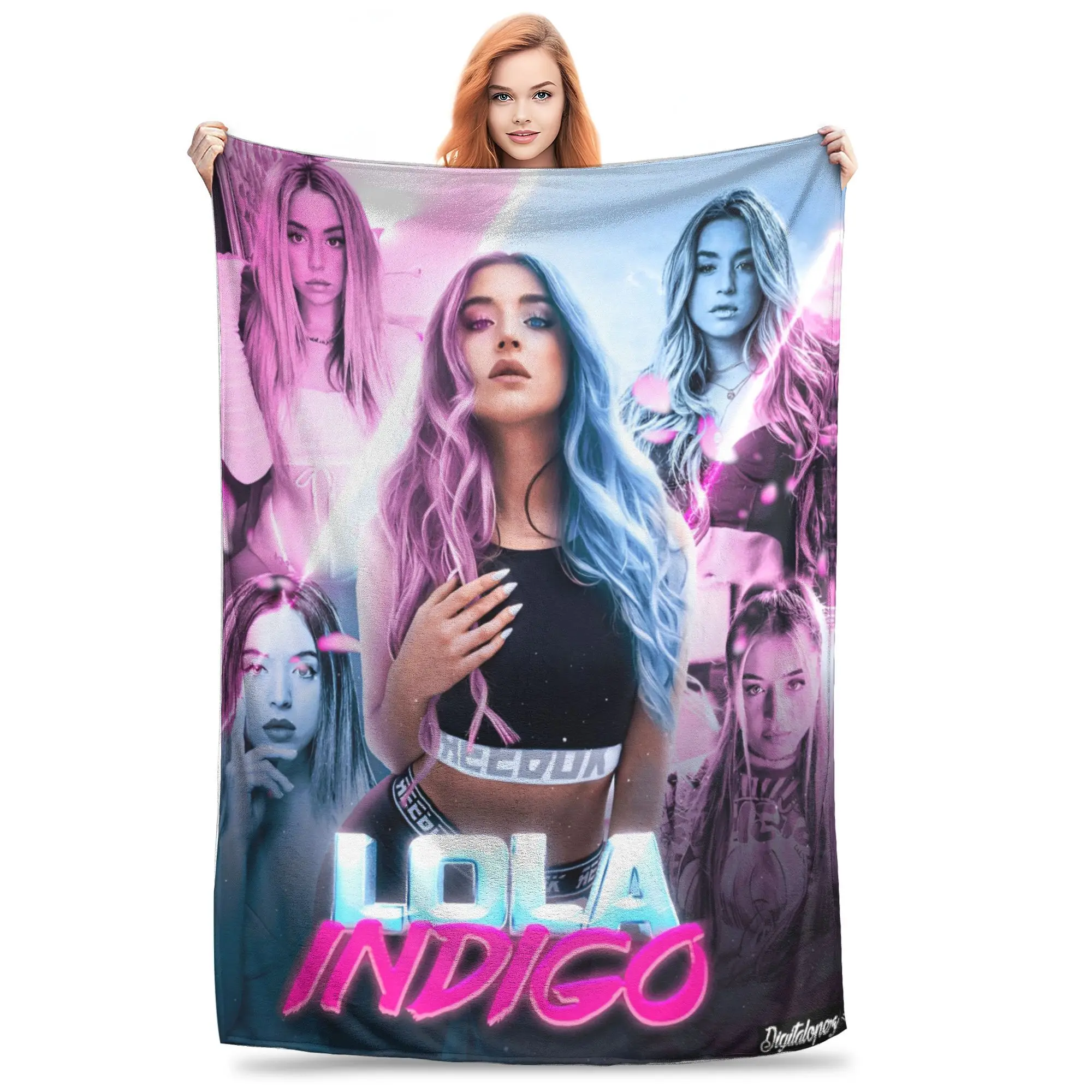 Lola Indigo Singer  Blanket Cover  Plush Throw Blanket Summer Air Conditioning Decoration Soft Warm Bedsprea