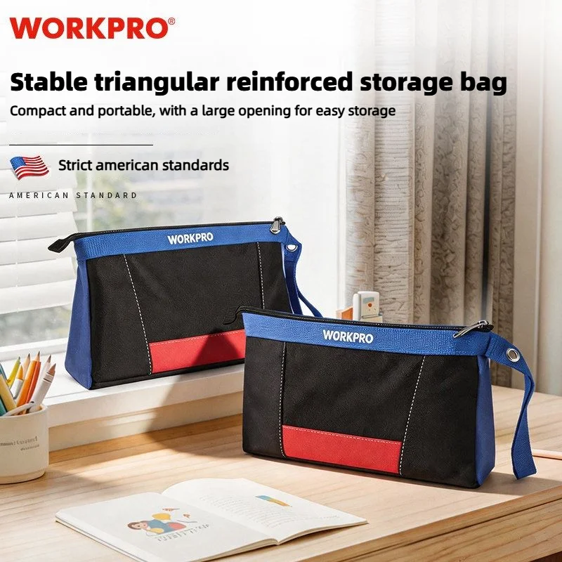 Workpro 12 Inch Transparent Tool Storage Bag 600D Oxford Cloth Large Capacity Visible Hardware Toolkit Wear-resistant Tool Kit