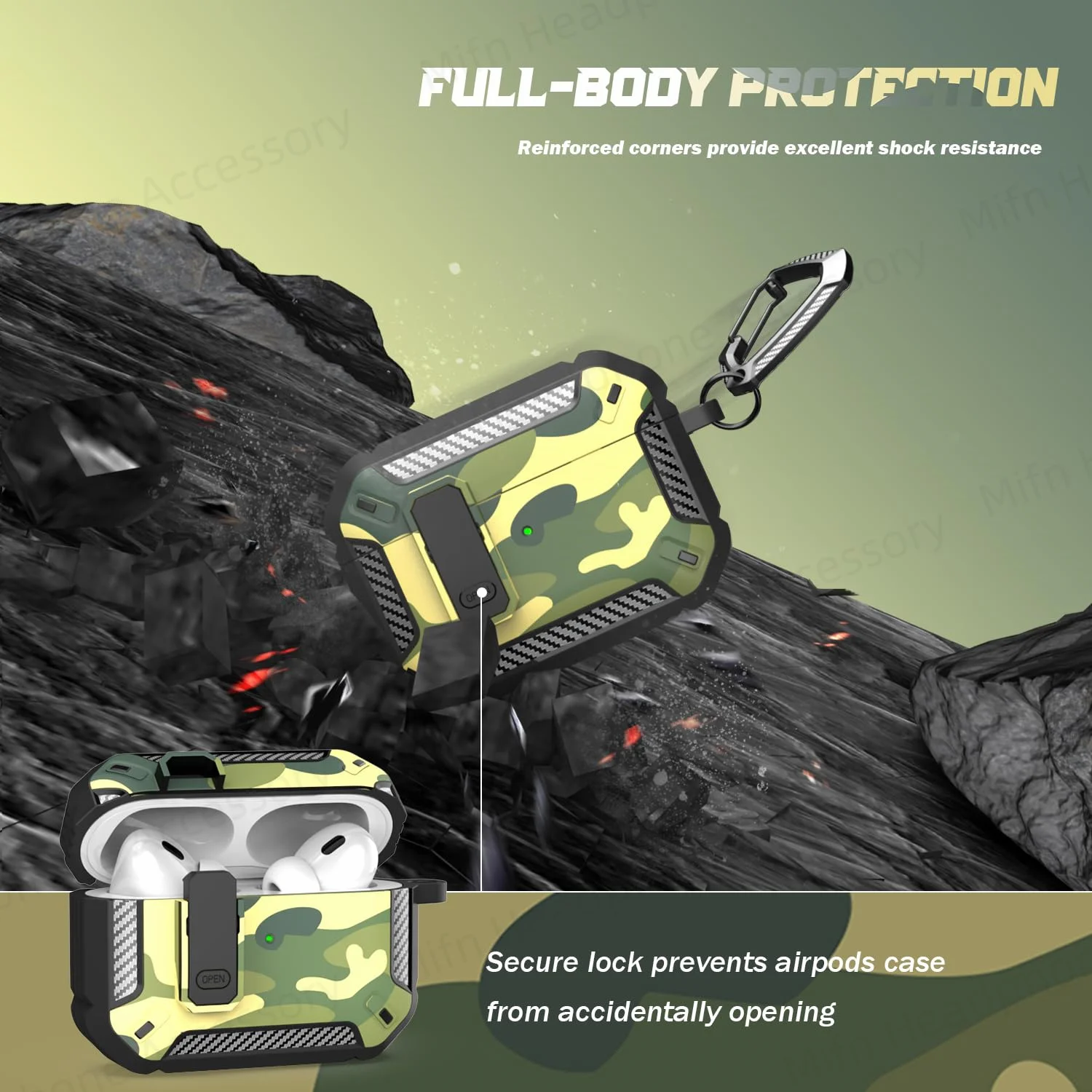 ﻿   Para nuevo 2024 AirPods 4ta generación funda de fibra de carbono con Kit de limpieza funda protectora a prueba de golpes para Airpods 4 ANC funda