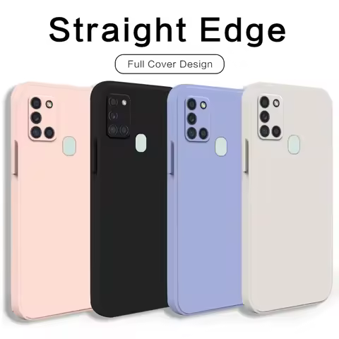 For Samsung A21s Case For Samsung Galaxy A21S Coque Matte Soft Silicone Shockproof Cover Galaxy A21S Square Phone Case Fundas