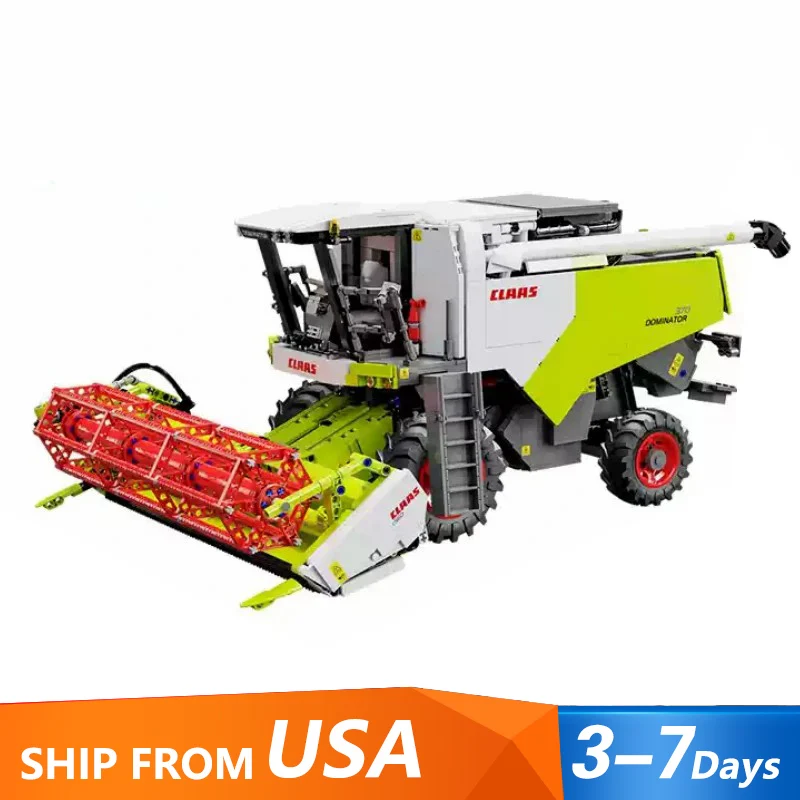 Claas dominador 370 colheitadeira 1:17 modelo blocos de construção, com motor 4567 pçs moc blocos de construção tijolo adultos crianças presente