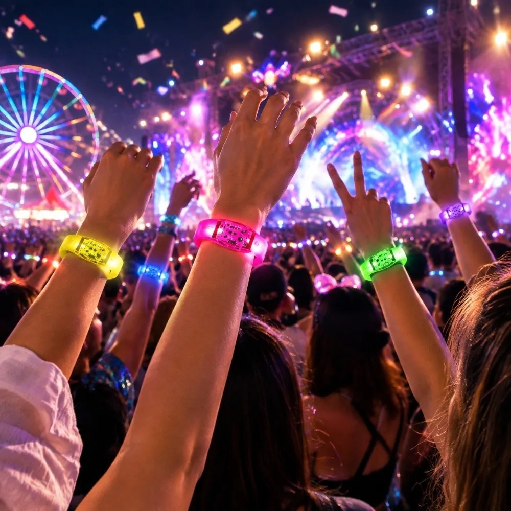 Gifts Silicone LED Glow Bracelets Creative Funny Light Up Wristbands Atmosphere Props Voice Controlled Flash Wristbands Bar