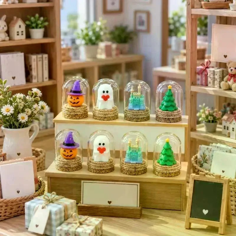 Dollhouse Decor Accessories, Miniature Halloween Elements Model With Glass Cover, Tiny Ornaments For Doll House Layout