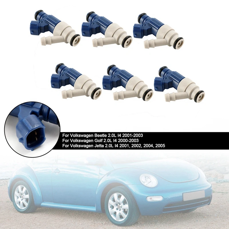 

6 шт. Топливные форсунки 0280155995 06A906031AC для VW Jetta Golf Beetle 2.0L I4 2001-2005 06A906031CB