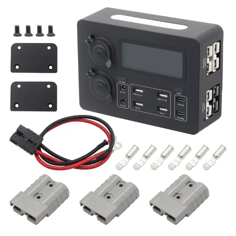 

P9FD Intelligent Car USB -зарядный центр с светодиодным светом и портом типа C для эффективного управления питанием в ситуациях