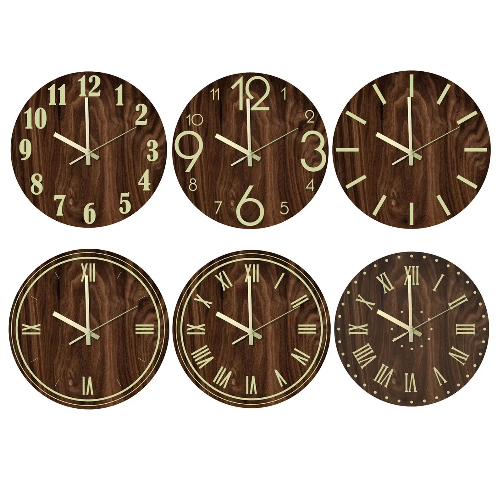 Acrylic Luminous Wall Clock 12 Inch Silent Dark Clocks Battery Operated Bedroom Decor