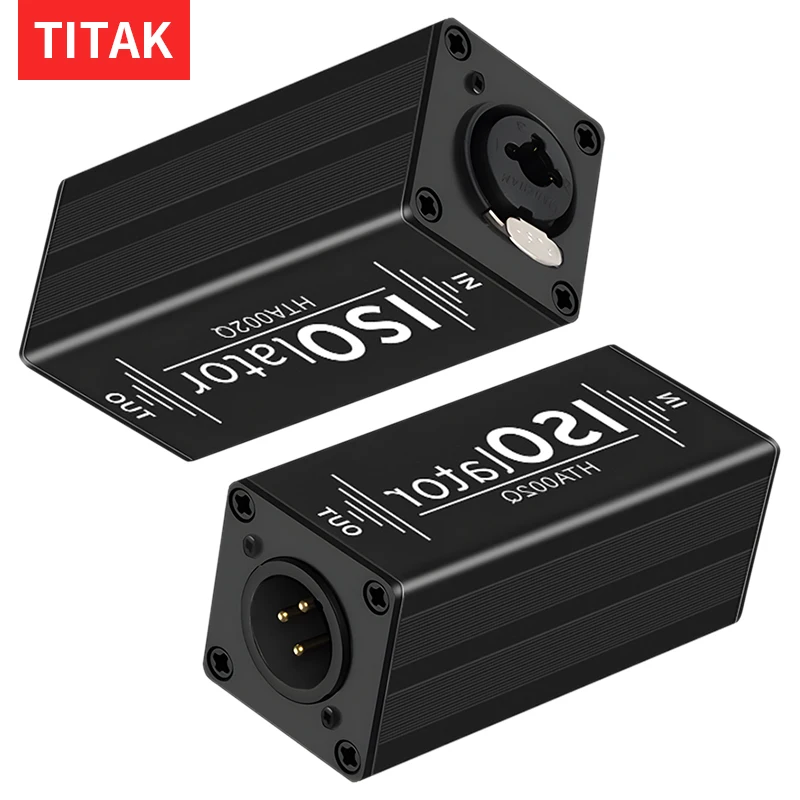 6.35 Audio Cable Isolator Noise Ground Loop Audio Isolator XLR Eliminates, Female To Male Eliminate Common Ground Interference