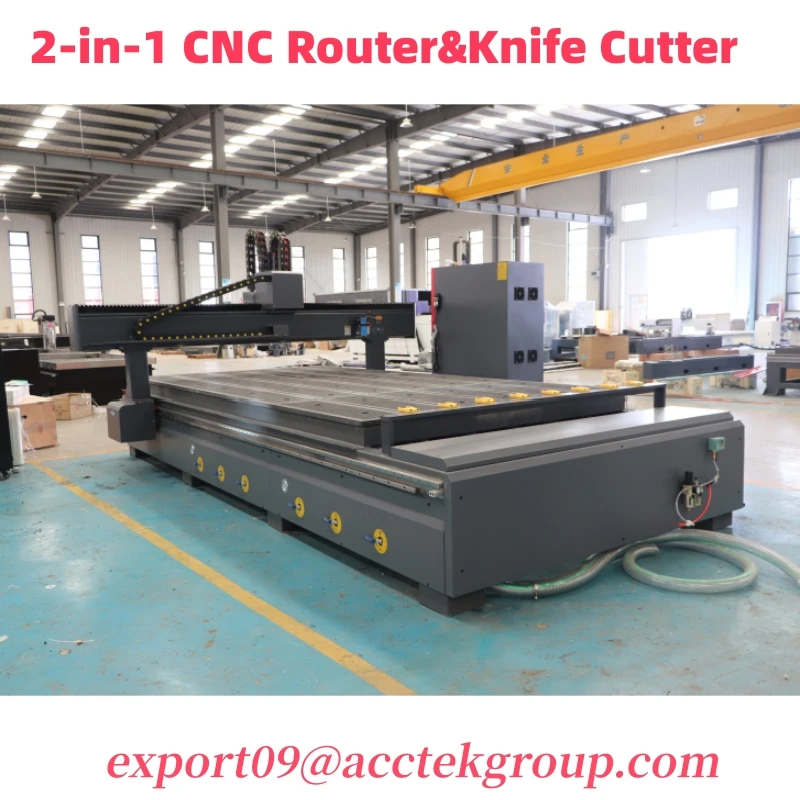 2-in-1 ATC CNC راوتر للخشب الرقائقي الألومنيوم تتأرجح سكين القاطع للمطاط الاكريليك الألياف الكرتون مجلس 3015 1325 آلة
