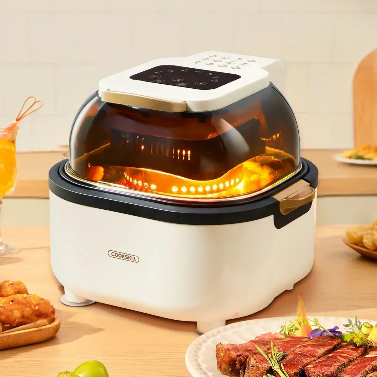 Kitchen Technology Air Fryer - Home integrated fryer. Light fat, low oil frying. Multifunction electric oven for healthy cooking