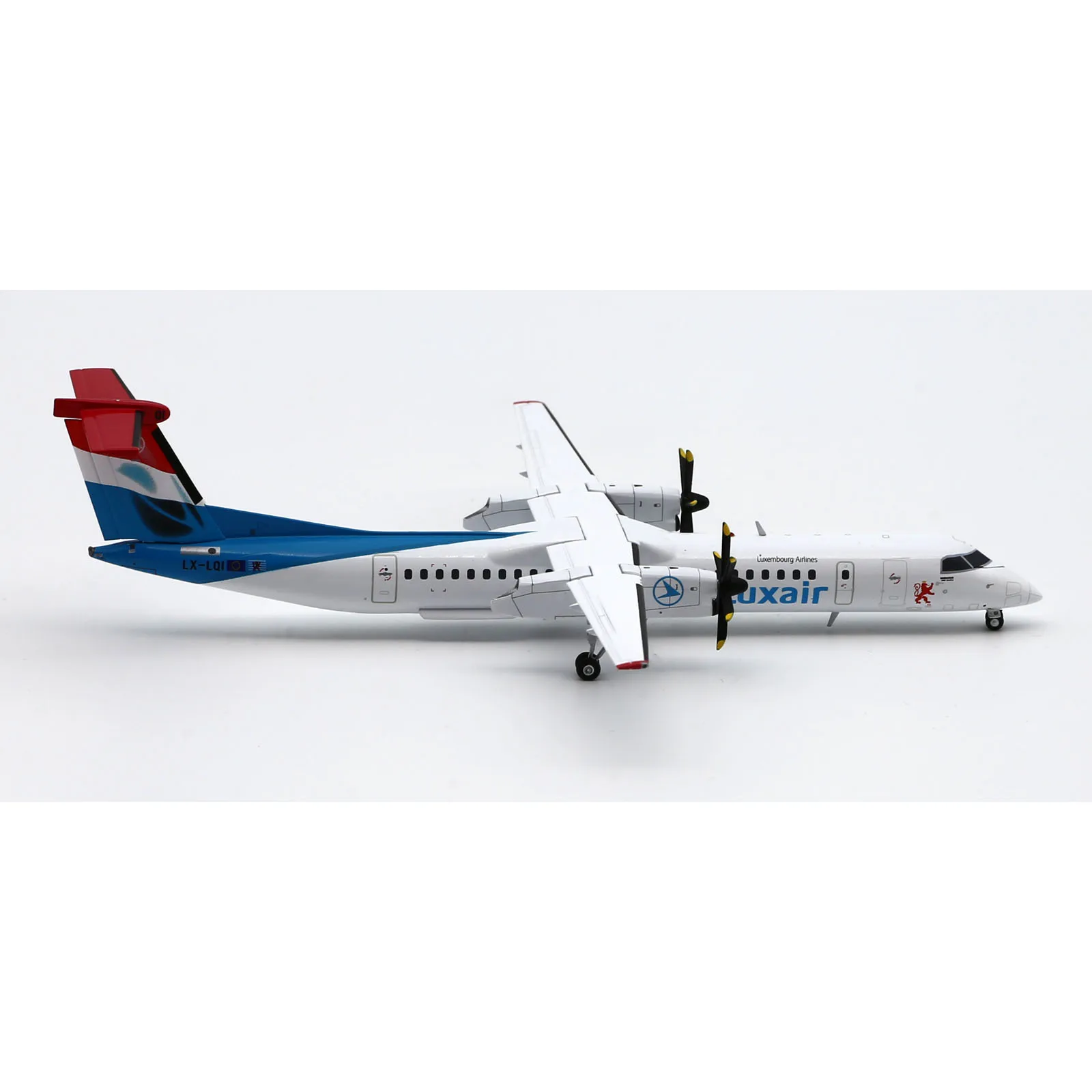 XX20168 Alloy Collectible Plane Gift JC Wings 1:200 Luxair Bombardier Dash8-Q400 Diecast Aircraft Model LX-LQI With Stand