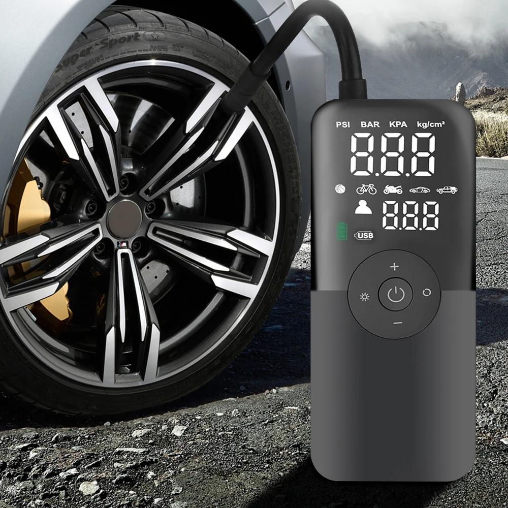 

Rechargeable Air Pump Digital Tire Inflator Cordless Car Tyre Inflator Portable Compressor For Motocycle Bicycle Balls