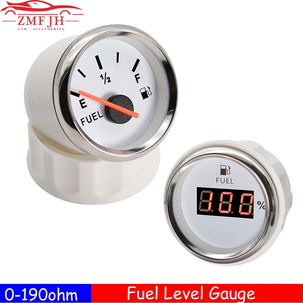 

Pointer 52MM Fuel Level Gauge for Fuel Level Sensor 0-190ohm Fuel Gauge Oil Level Tank Fuel Indicator Boat RV Car Marine 12V/24V