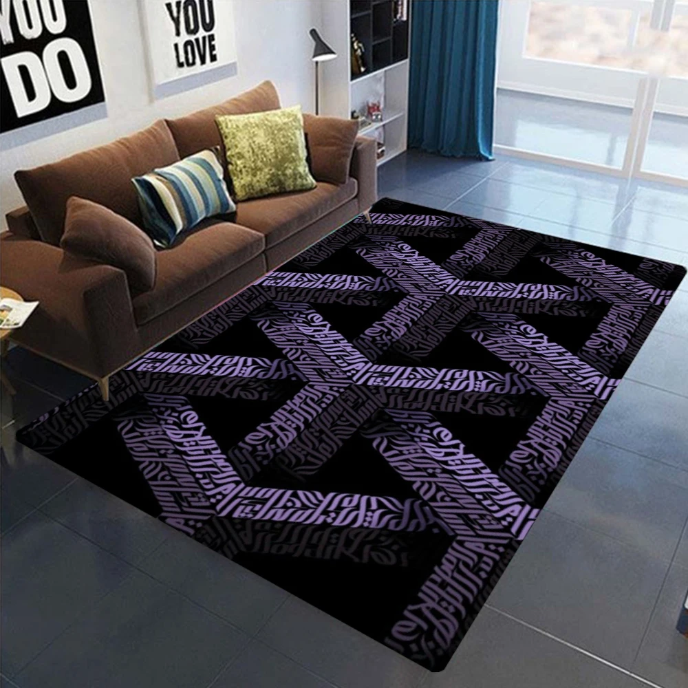 سجادة بنمط هندسي ثلاثي الأبعاد بتصميم تجريدي لتزيين المنزل وغرفة المعيشة وغرفة النوم غير قابلة للانزلاق سجادة أرضية ناعمة ديكور فني حديث