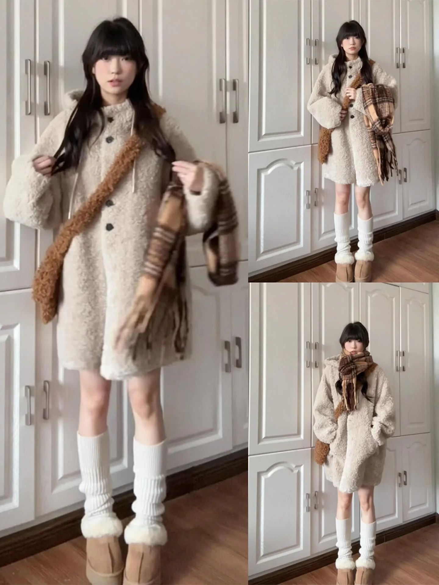 

Lamb Wool Jacket Long Women Woman Edgy Style Cutting Edge Design Boundary Pushing Fashion Frontier Breaking Look Limit Testing